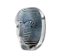 Kosta Boda Look Big Brain Sculpture, Crystal Stainless Steel Glass, White,Silver