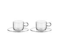 Kosta Boda Viva cup with saucer 30 cl 2-pack Clear