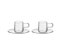Kosta Boda Viva espresso cup with saucer 8 cl 2-pack Clear