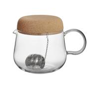 Kosta Boda Viva teapot with cork lid 1.2 L Clear