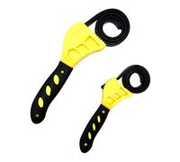 KOSTOO 2 Piece Rubber Strap Adjustable Wrenches, Multi Tool Universal Wrench Use for Any Shape Opener Tool, Car Repair Tools, Oil Filter Wrench Set, Pipe Wrench, Mechanics, Plumbers (Yellow)