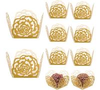 KOSTOO 50pcs Truffle Wrapper, Chocolate Paper Cups, Mini Baking Cups Paper, Wrap Liners Chocolate Candy Packing Separating Trays for Shower Birthday Wedding Party (Gold)