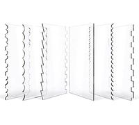 KOSTOO 6 Pcs Acrylic Cake Scraper Set Double Sided Stripe Cake Smoother 11 Patterns for Different Shapes of Cake Edge Cake Comb Sculpting Modeling Tools for Cake Decoration
