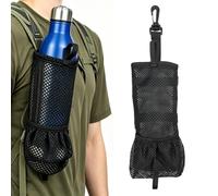 KOSTOO Backpack Water Bottle Holder, Breathable Nylon Mesh Bottle Carrier Pouch with Snap Hook, Lightweight Water Bottle Bag for Hiking Camping Travel, Bottle Not Included