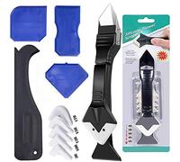 KOSTOO Caulking Tools 3 in 1 Silicone Caulking Finishing Tool Kit Stainless Steelhead, Reuse and Replace 5 Silicone Pads, Sealant Caulk for Kitchen Bathroom Window, Sink Joint, 11Pcs