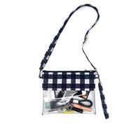 KOSTOO Clear Crossbody Purse Bag, Gym Zippered Tote Bag Clear Toiletry Bag Clear Gameday Bag with Adjustable Shoulder Strap and Wrist Strap for Home, Work and Sports Game (White)