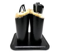 KOSTOO Eyeglasses Holder with PU Leather Velvet Plush, Protective Leopard Sunglasses Household Holder Pencil Stand Case for Home Office and School