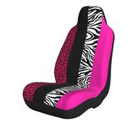 KOSUES Hot Pink Leopard Zebra Animal Stripes Car Seat Cover Front Seat Protector Covers with Rear Storage Pockets Automobile Interior Decor Accessories for Most Vehicle Car Sedan SUVs Truck - 1 Pack