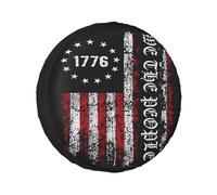 KOSUES Vintage America American Flag Spare Tire Cover Weatherproof Wheel Protectors Dust-Proof Sun Protection Wheel Tire Covers Universal Fit for Truck SUV RV Camper Trailer Car Accessories 15 inch