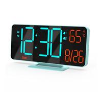 KOSUMOSU Alarm Clocks for Bedrooms, 6.7in Digital Clock, Auto Dimming, Room Temperature, Day of The Week, Seconds, Date, Digital Clocks for Living Room, Desk Clock for Bedroom