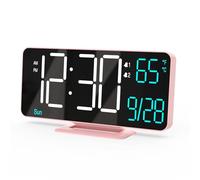 KOSUMOSU Clock for Bedroom, 6.7in Digital Alarm Clock, Auto Dimming, Room Temperature, Day of The Week, Seconds, Date, Alarm Clocks for Bedrooms, Digital Clocks for Living Room