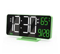 KOSUMOSU Small Digital Clock, 6.7in Alarm Clocks for Bedrooms, Auto Dimming, Room Temperature, Day of The Week, Seconds, Date, Desk Clock for Bedroom, Digital Clocks for Living Room