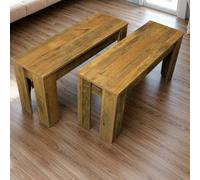 Kosy Koala 2 Benches Rustic Effect Wood Table Rustic Benches Dining Room