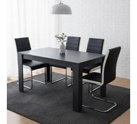 Kosy Koala Arrow Charcoal Dining Table Set With 4 Faux Leather Dining Chairs Kitchen Dining Furniture Set
