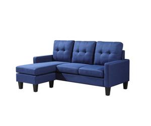 Kosy Koala Corner Sofa Fabric Sectional Sofa With Ottoman L-Shaped Blue Sofa Couch Reversible 3-Seater