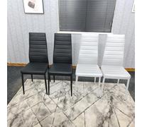 Kosy Koala Dining Chairs Set Of 4 Four Colourful Mixed Leather Kitchen Chairs (2 Black, 2 White)