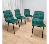 KOSY KOALA Dining Chairs Set Of 4 Green Tufted Chairs Velvet Chairs
