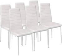 Kosy Koala Dining Chairs Set Of 6 White Leather Kitchen Chairs In Black Black One Size