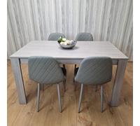 Kosy Koala Dining Table And 4 Chairs Grey 4 Grey Leather Chairs Wood Dining Set Furniture
