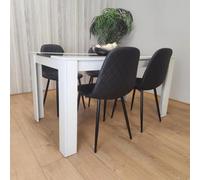 Kosy Koala Dining Table And 4 Chairs Set White Black Table With 4 Black Chairs Dining Room Furniture