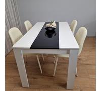 Kosy Koala Dining Table And 4 Chairs Set White Black Table With 4 Cream Chairs Dining Room Furniture