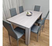 Dining Table Set with 6 Chairs Dining Room, and Kitchen table set of 6 KOSY KOALA Grey One Size