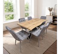 Kosy Koala Dining Table And 6 Chairs Modern Dining Table Set With 6 Grey Velvet Chairs Dining Room Furniture