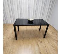 Kosy Koala Dining Table Black Glass Kitchen Place For 4 Seats, Dining Table Only (Black H 75 X L 120 X W 70 Cm)