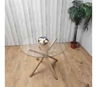 Kosy Koala Dining Table Clear Glass Kitchen Place For 4 Seats, Dining Table Only (Clear H 75 X L 100 X W 100 Cm)