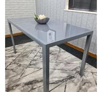 Kosy Koala Dining Table Grey Glass Kitchen Place For 4 Seats, Dining Table Only (Grey H 75 X L 120 X W 70 Cm)
