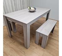 KOSY KOALA Dining Table set for 4, Dining Table & 2 Benches, Kitchen Dining Table with 2 Benches, Dining room Table set in Grey KOSY KOALA Grey