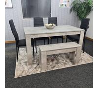 KOSY KOALA Dining Table Set for 6 Wooden Dining Table & 4 Chairs & 1 Bench | Size: 140cm x 80cm
