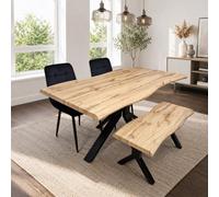 Kosy Koala Dining Table Set With 2 Black Velvet Chairs And Bench Dining Room Furniture