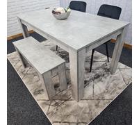 Dining Table Set with 2 Chairs Dining Room and Kitchen table set of 2, and Bench KOSY KOALA Grey One Size