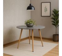 KOSY KOALA Dining Table White Wood Kitchen Place for 4 Seats, Dining Table Only (White H 75 x L 90 x W 90 cm) in Grey