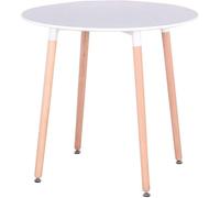 Kosy Koala Dining Table White Wood Kitchen Place For 4 Seats, Dining Table Only (White H 75 X L 90 X W 90 Cm)