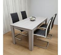 Kosy Koala Dining Table With 4 Chairs Grey Dining Set With 4 Black Chairs Dining Furniture