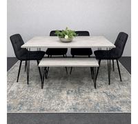 Kosy Koala Dining Table With 4 Chairs Modern Dining Table Set With 4 Black Chairs And 1 Bench Dining Room Furniture