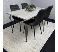 Kosy Koala Dining Table With 4 Chairs Modern Grey Dining Table Set With 4 Black Velvet Chairs Dining Room Furniture In Brown Brown