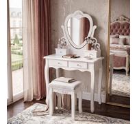 Kosy Koala Dressing Table With Mirror Stool Vanity Dresser Bedroom White Love Heart Furniture