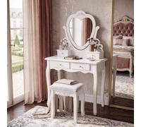Kosy Koala Dressing Table With Mirror Stool Vanity Dresser Bedroom White Love Heart Furniture White