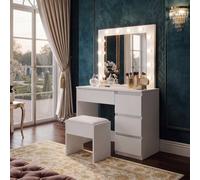 Kosy Koala Dressing Table With Mirror Table And Stool Makeup Vanity Led Bulbs Mirror Hollywood Table