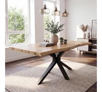 Kosy Koala Durable Wooden Dining Table With X-Shaped Iron Legs, Curved Edge For Dining (Length 117Cm)