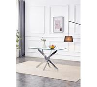 Kosy Koala Glass Dining Table With Chrome Legs, Rectangle, Living / Dining Room, Kitchen, Furniture