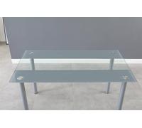 KOSY KOALA Glass Grey Rectangle Dining Table Dining Room Kitchen Furniture