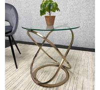 Kosy Koala Gold End Table With Glass Top And Chrome Legs, Multi