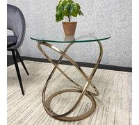 Kosy Koala Gold End Table With Glass Top And Chrome Legs, Multi