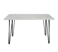 Kosy Koala Grey Dining Table With Hairpin Legs And 4 Black Velvet Chairs Set Grey One Size