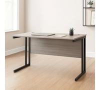 Kosy Koala Grey Office Desk With Sturdy Iron Legs Wooden Room Furniture For Home, Study And Office
