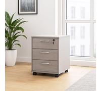 KOSY KOALA Grey Under-Desk Drawer Storage Unit with Wheels Mobile Wooden 3-Drawer Set for Home or Office KOSY KOALA Grey
